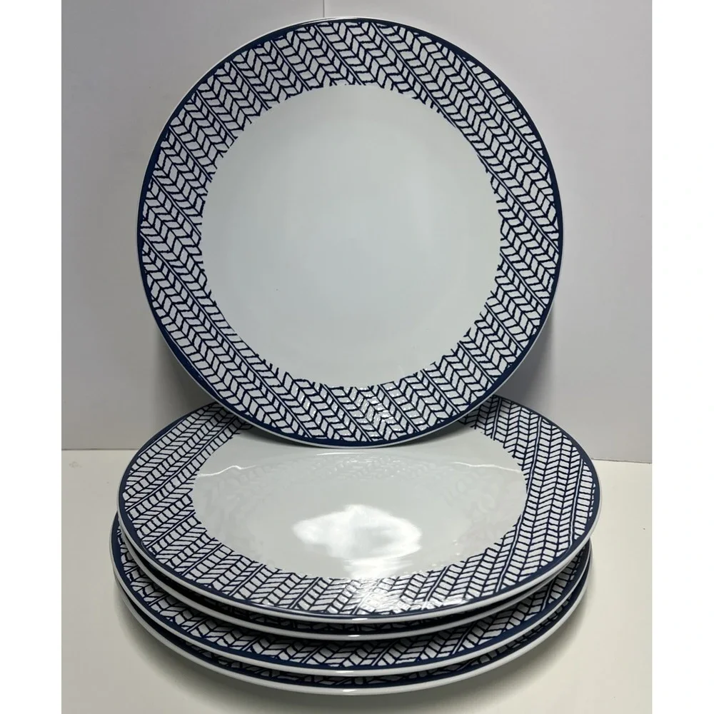 MIKASA Stoneware AVERY MEDLEY BLUE Geometric Design 11